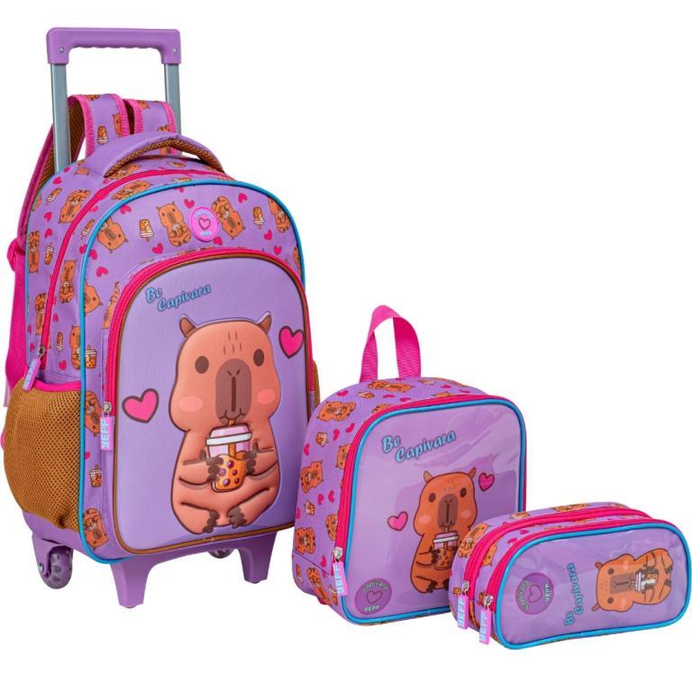 KIT MOCHILA INFANTIL FEMININA C/