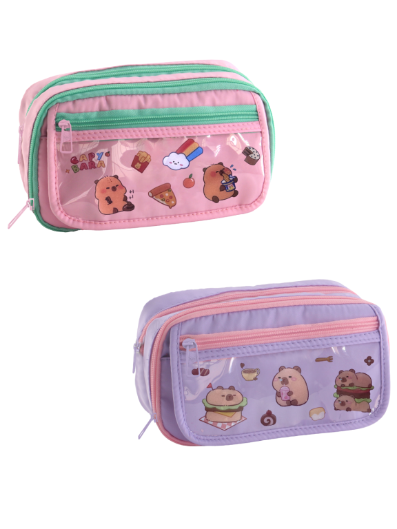 ESTOJO CAPIVARA 3 ZÍPERES