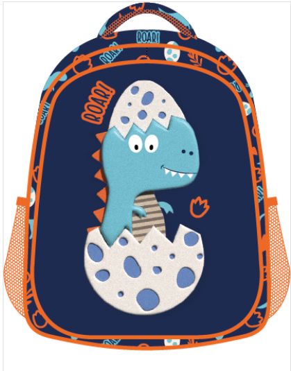 AD-YS42390 MOCHILA INFANTIL EM POLIESTER DINOSSAURO - 13"