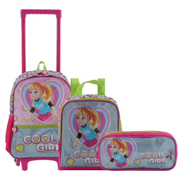 CGT2500200 - MOCHILETE KIT/03pcs INFANTIL FEMININO COOL GIRL