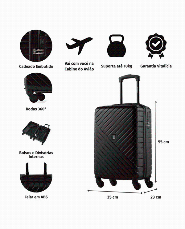 18592 - MALA DE VIAGEM BORDO EM FIBRA ABS BAGAGGIO