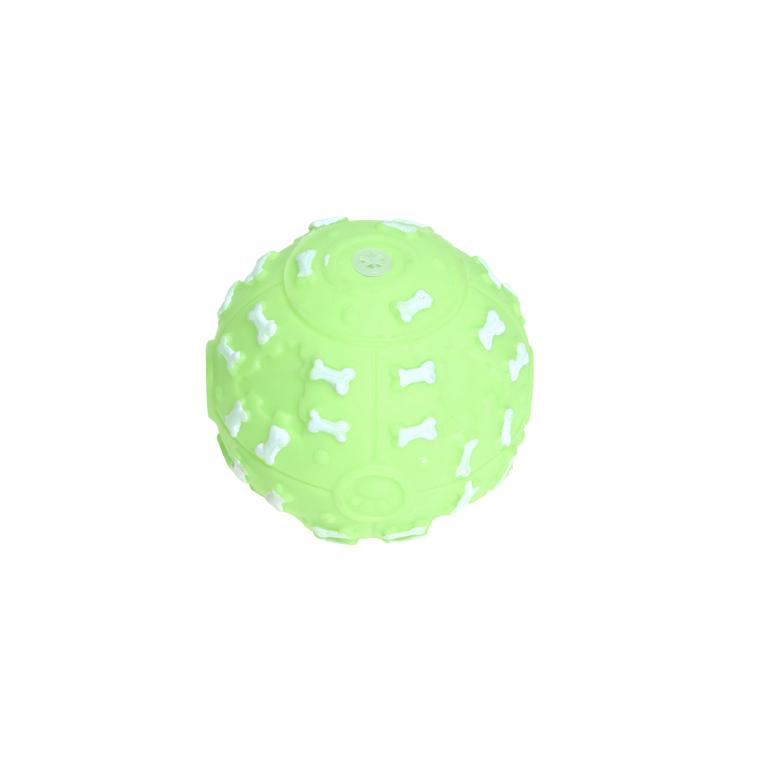 BOLA COM OSSO VINIL VERDE  7,5CM