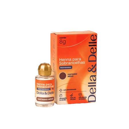 Henna para Sobrancelhas Castanha PRETO 1,5g - DELLA & DELLE