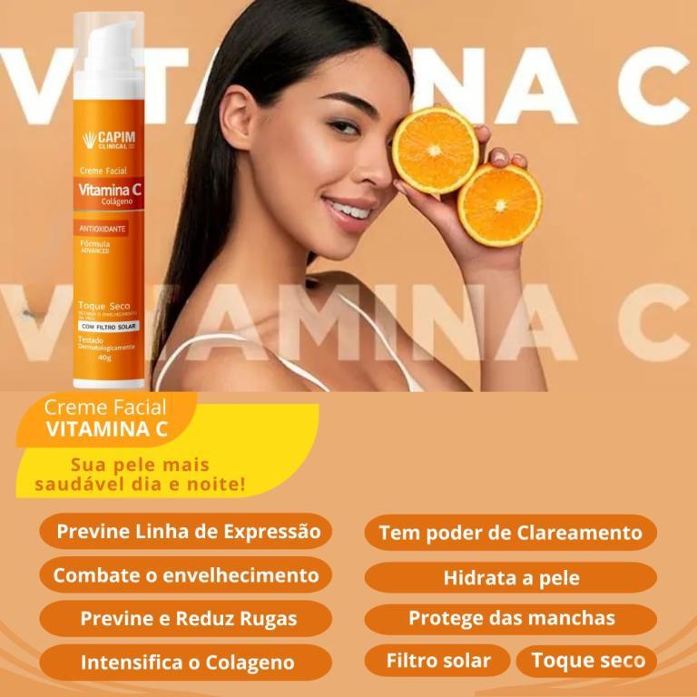 CREME FACIAL VITAMINA C - C/VALVULA 40G - CAPIM LIMAO