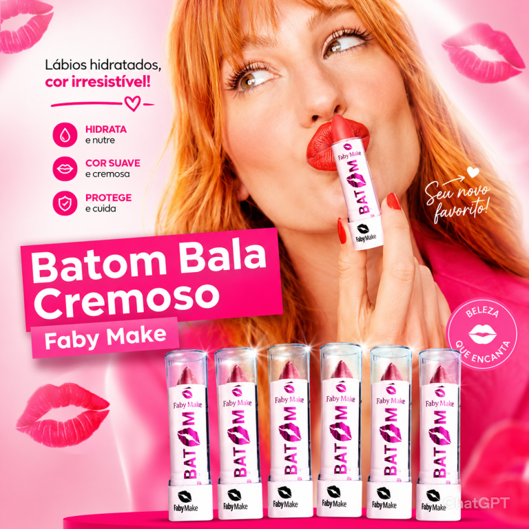 Batom Bala Cremoso - FABY MAKE