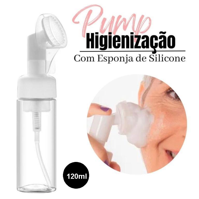 Frasco Pump Espumador Massageador de Silicone 120ml