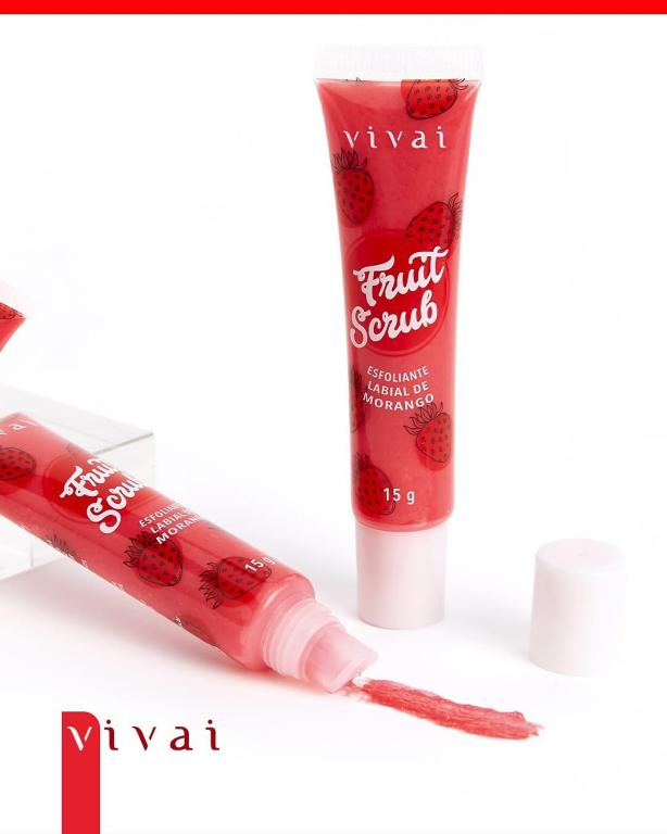 Esfoliante Labial de Morango Fruit Scrub 15ml - VIVAI