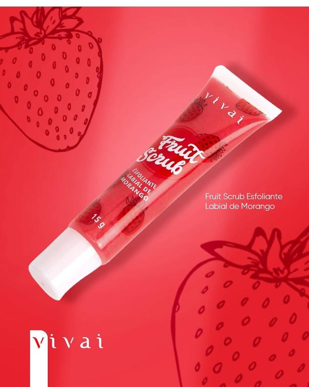 Esfoliante Labial de Morango Fruit Scrub 15ml - VIVAI