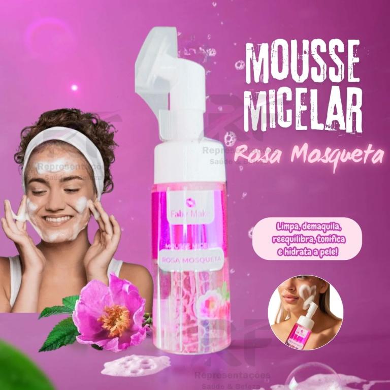 Mousse de Limpeza Facial Rosa Mosqueta 150ml - FABYMAKE