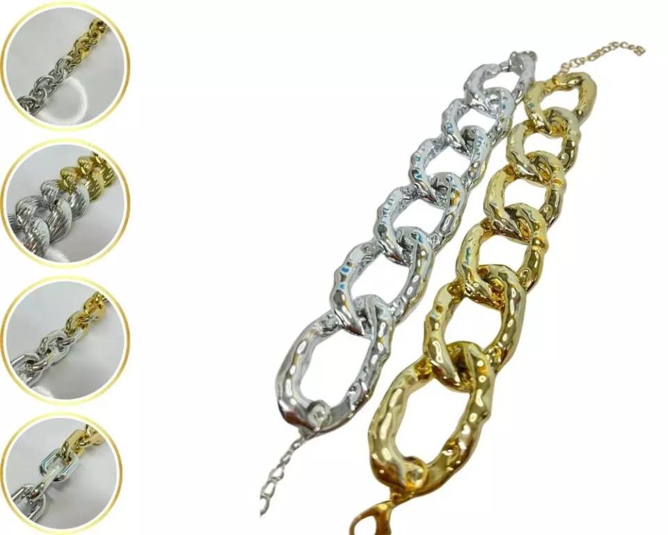 Pulseira Dourado e Prateado Elos Circular