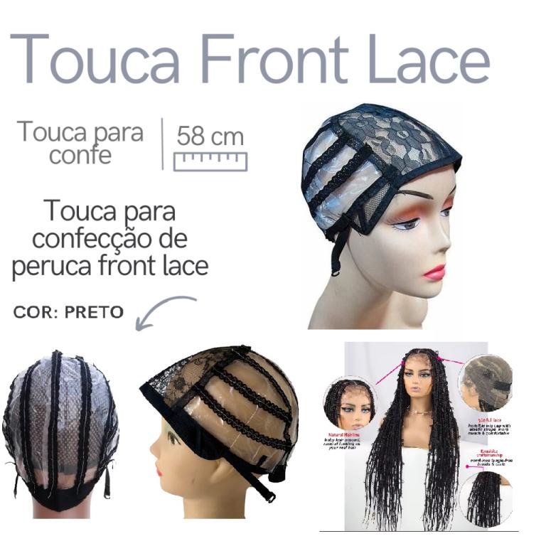 Touca Base para Confecção de Peruca Lace Preta