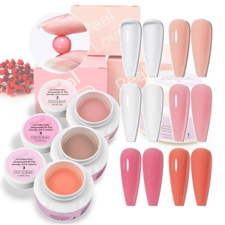 Gel Solido para Alongamento Molde F1 LED/UV 15ml - REAL LOVE