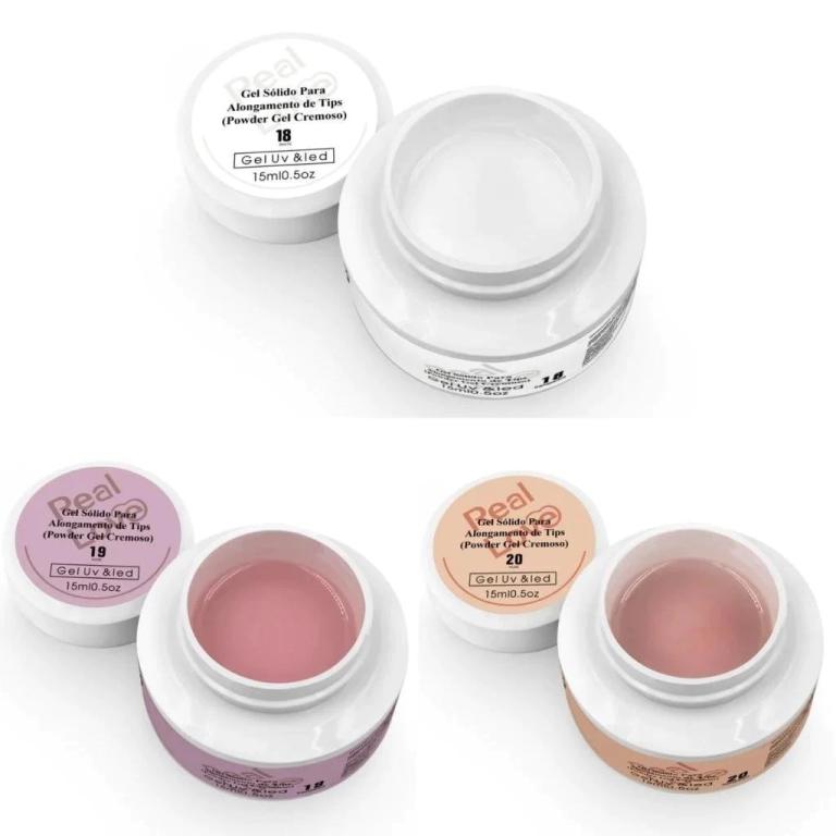 Gel Solido para Alongamento Molde F1 LED/UV 15ml - REAL LOVE