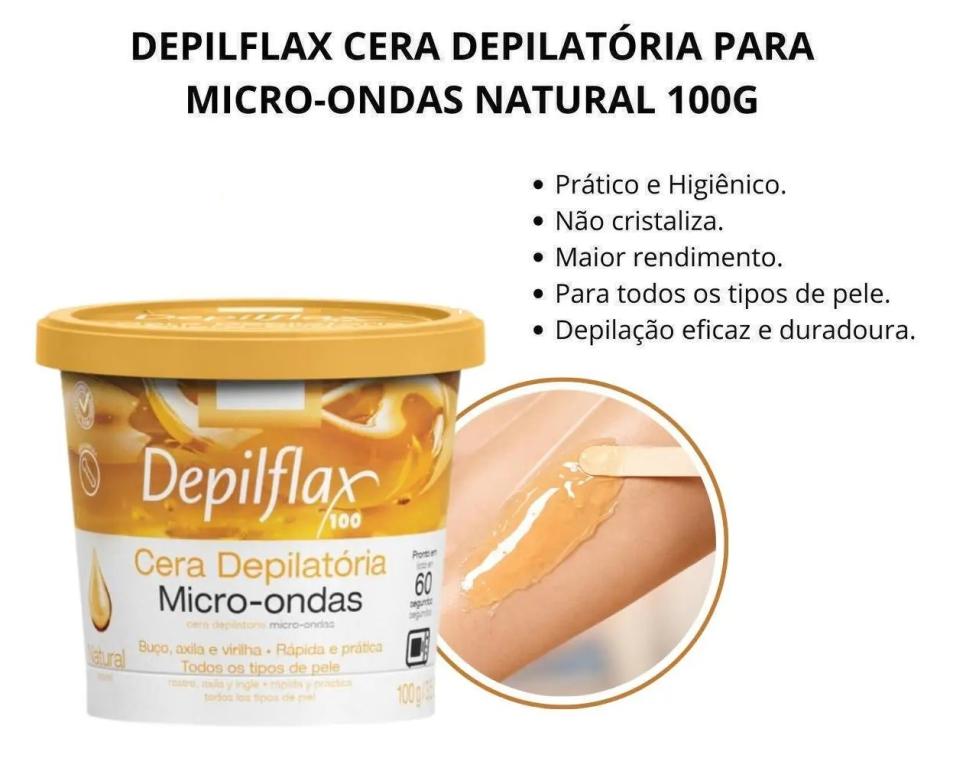 CERA MICRO-ONDAS NATURAL 100G - DEPILFLAX