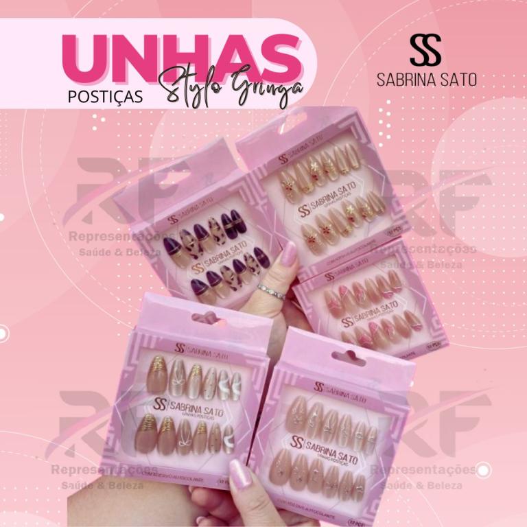 UNHAS POSTIÇAS STYLO GRINGA 12PÇS - SABRINA SATO