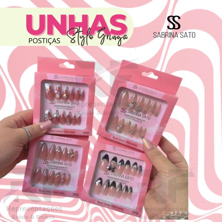 UNHAS POSTIÇAS STYLO GRINGA 12PÇS - SABRINA SATO