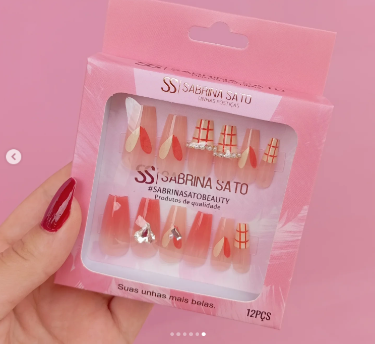 UNHAS POSTIÇAS STYLO GRINGA 12PÇS - SABRINA SATO