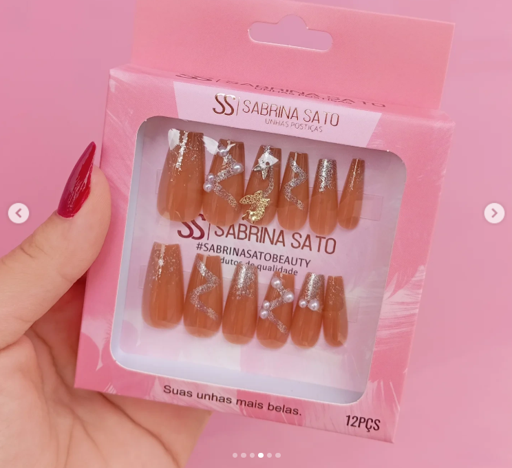UNHAS POSTIÇAS STYLO GRINGA 12PÇS - SABRINA SATO