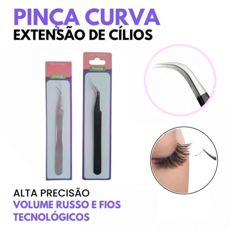 Pinça de Cilios Tufinho Curvada Preta - MISS FRANDY