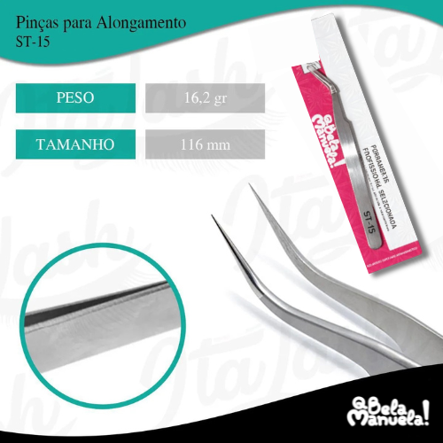 Pinça de Cilios Tufinho Curvada Inox - QBELLA MANUELA