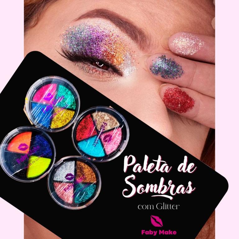 Paleta de Sombras com Glitter 4g - FABY MAKE