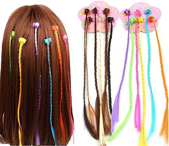 Aplique Colorido de Tranças Infantil c/ Piranhas