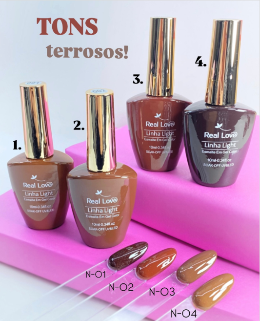 Esmalte em Gel UV/LED Tons Terrosos 10ml - REAL LOVE