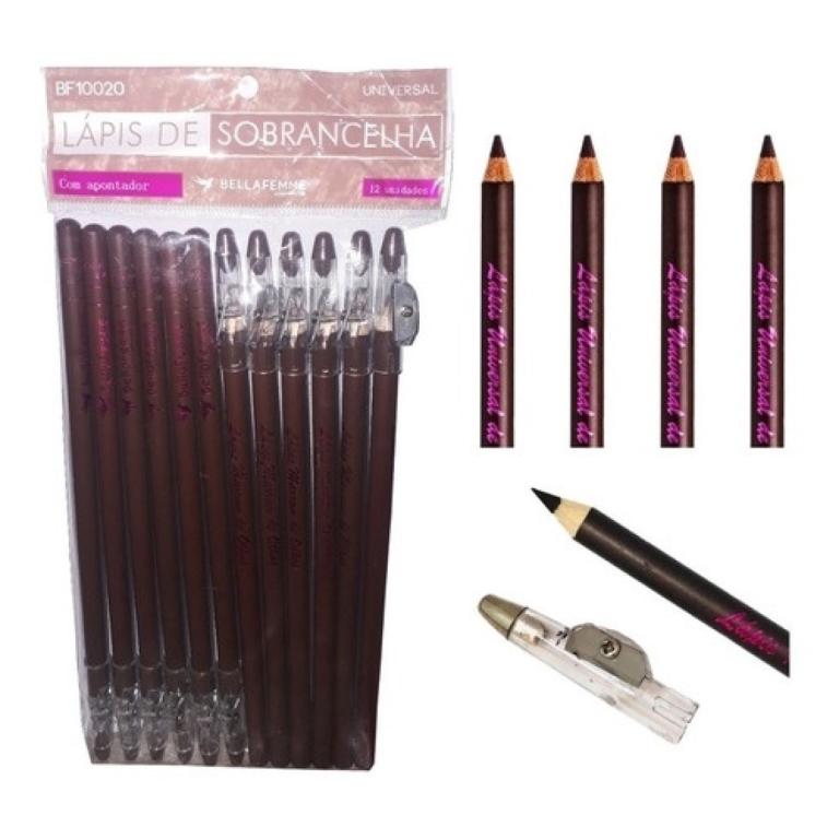 Lapis de Sobrancelha Universal c/ Apontador pct c/12und - BELLAFEMME