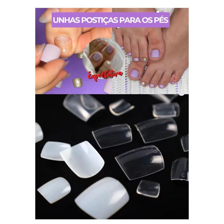 UNHA POSTIÇAS TRANSPARENTE PARA PÉS CTL C/24PCT - HELLO MINI