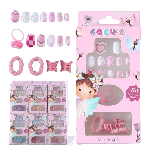 Kit Infantil Unhas Anel e Presilhas - VIVAI
