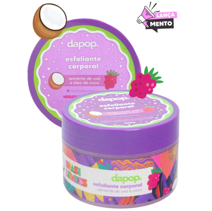 Esfoliante Corporal Semente de Uva e Óleo de Coco 250g - DAPOP