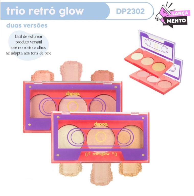 Paleta de Iluminador Trio Retro Glow 10g - DAPOP