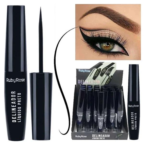 Delineador Liquido Preto 5,8ml - RUBY ROSE
