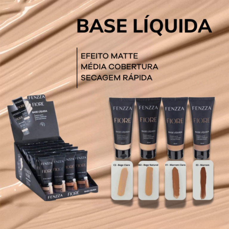 Base Liquida Efeito Matte Fiore 30ml - FENZZA