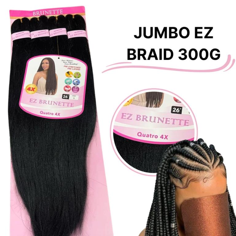 Cabelo Jumbo Fibra Premium Tranças Afro 300g - EZ BRUNETTE