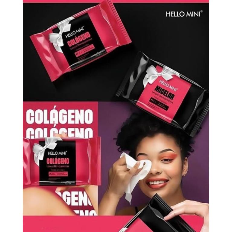 Lenço Demaquilante Micelar c/ 25 und - HELLO MINI