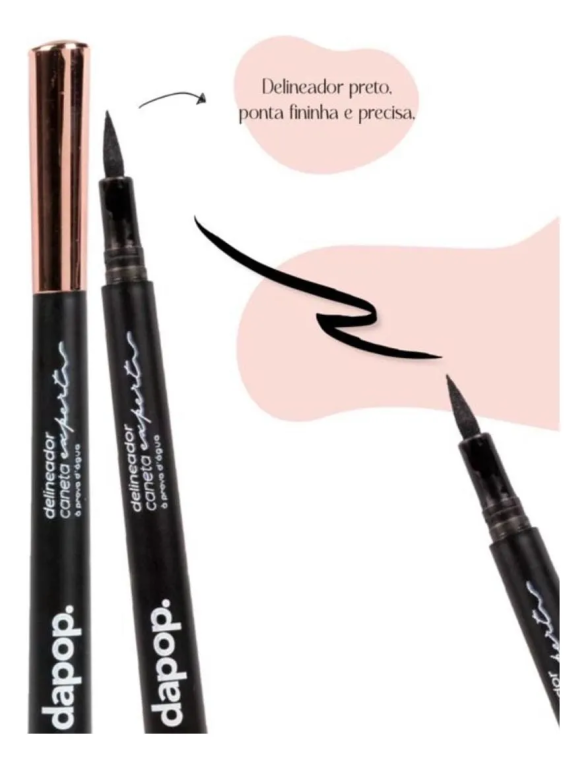 Caneta Delineadora para Olhos Preta - DAPOP