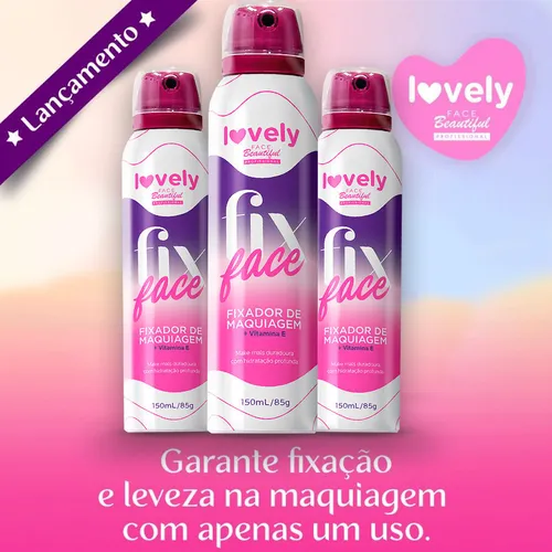 Spray Fixador de Maquiagem Lovely 150ml - FACE BEAUTIFUL