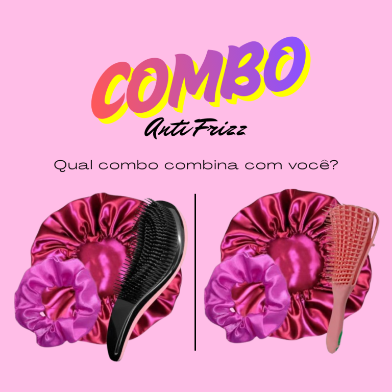 Combo Anti Frizz - Escova+Xuxa+Touca de Cetim