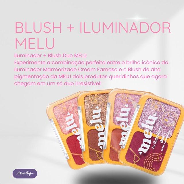 Paleta Duo Blush + Iluminador Highlighter Melu 6g - RUBY ROSE