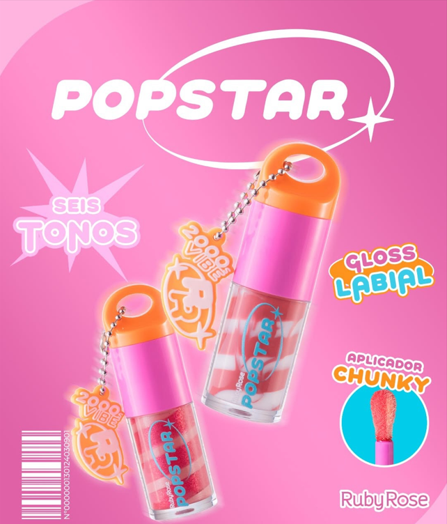 Lip Gloss Labial Party Me Popstar 4,9g - RUBY ROSE