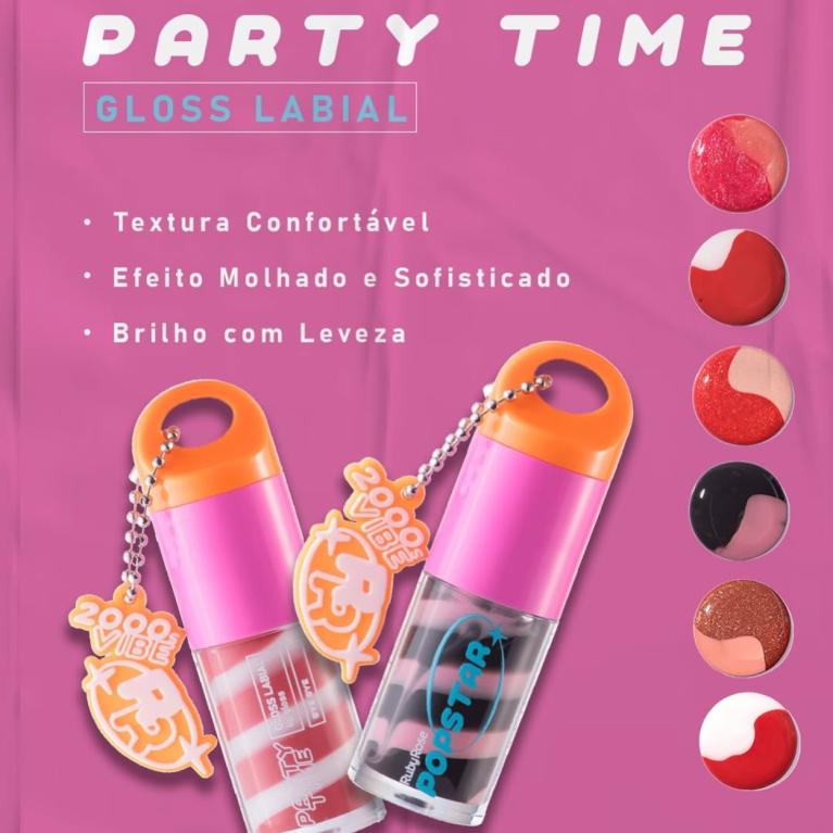 Lip Gloss Labial Party Me Popstar 4,9g - RUBY ROSE