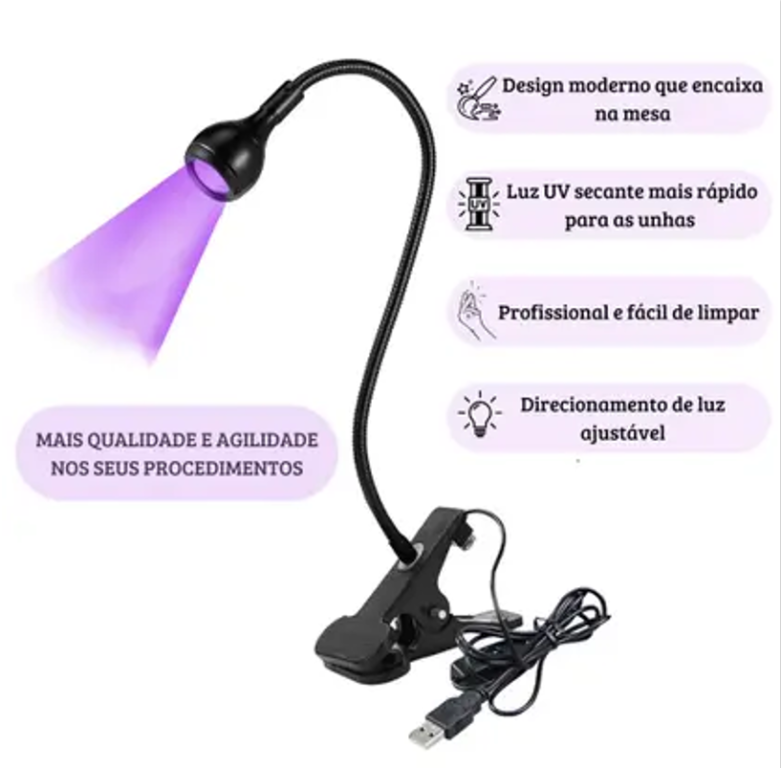 Mini Cabine Lanterna Clip de mesa Led UV para Unhas em Gel