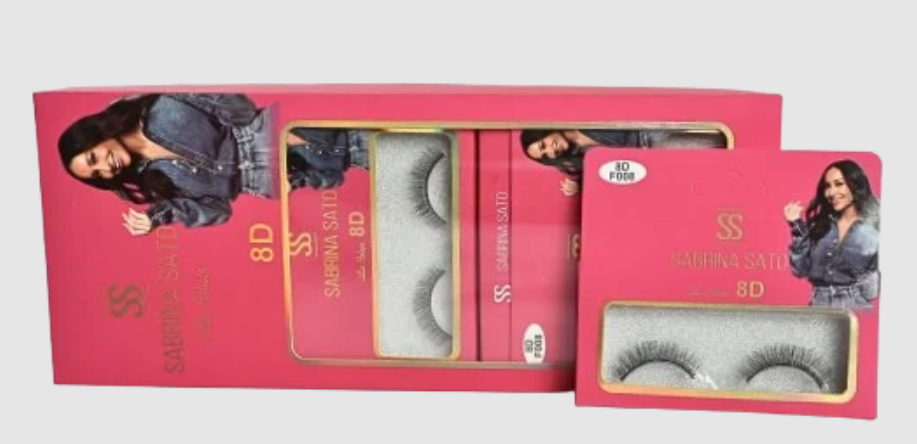 Cilios Postiços 8D F008 c/01par - SAQBRINA SATO