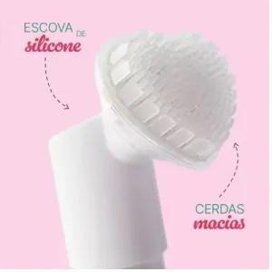 Frasco Pump Espumador Rosa c/ Escovinha Coração 120ml