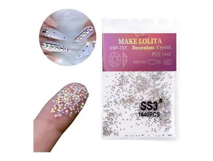 Pedra em Cristal para Unha KNP-FST 1440pçs - MAKE LOLITA