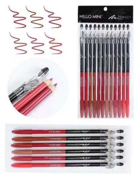 LAPIS DE OLHO E BOCA DUO COM APONTADOR C/ 12 PÇS HELLO MINI