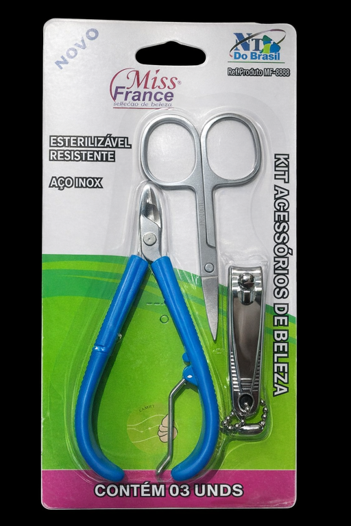 Kit Manicure Alicate+Tesoura+Cortador de Unha - MISS FRANCE