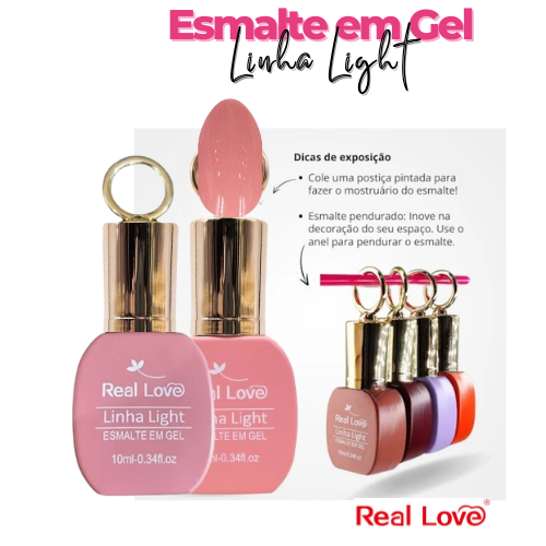 Esmalte em gel com Anel Linha Light 10ml - REAL LOVE
