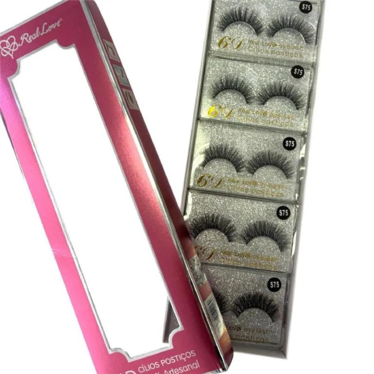 Cílios Postiços 6D Artesanal Box c/ 10pares – REAL LOVE